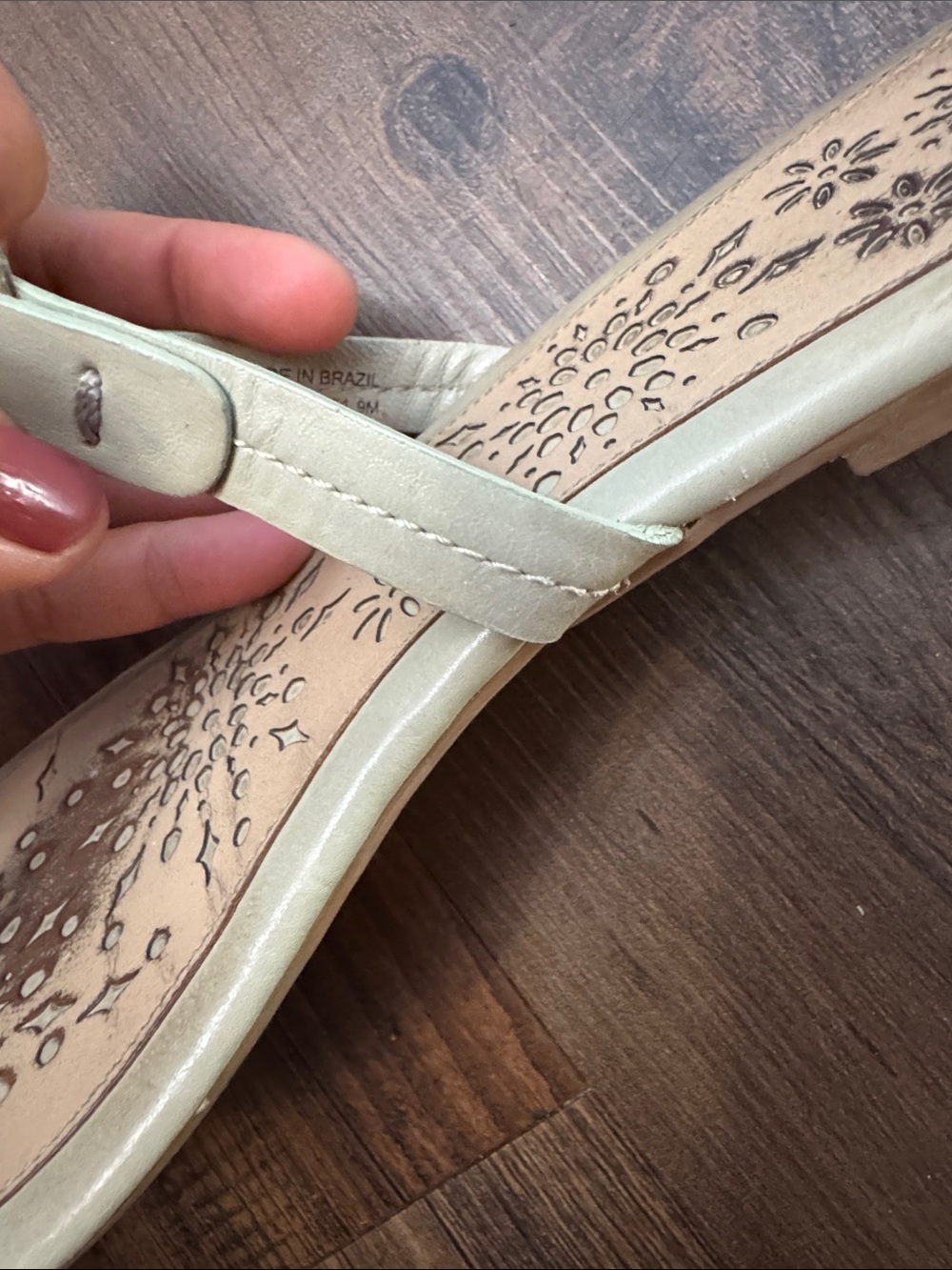 Tory Burch Miller Scalloped Medallion Sandals in a neutral beige or almond - Picture 16 of 16